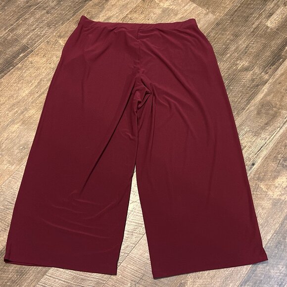 Susan Graver Every Day Textured Liquid Knit Wide-Leg Pants Red Size 3X ~EUC - Picture 6 of 15